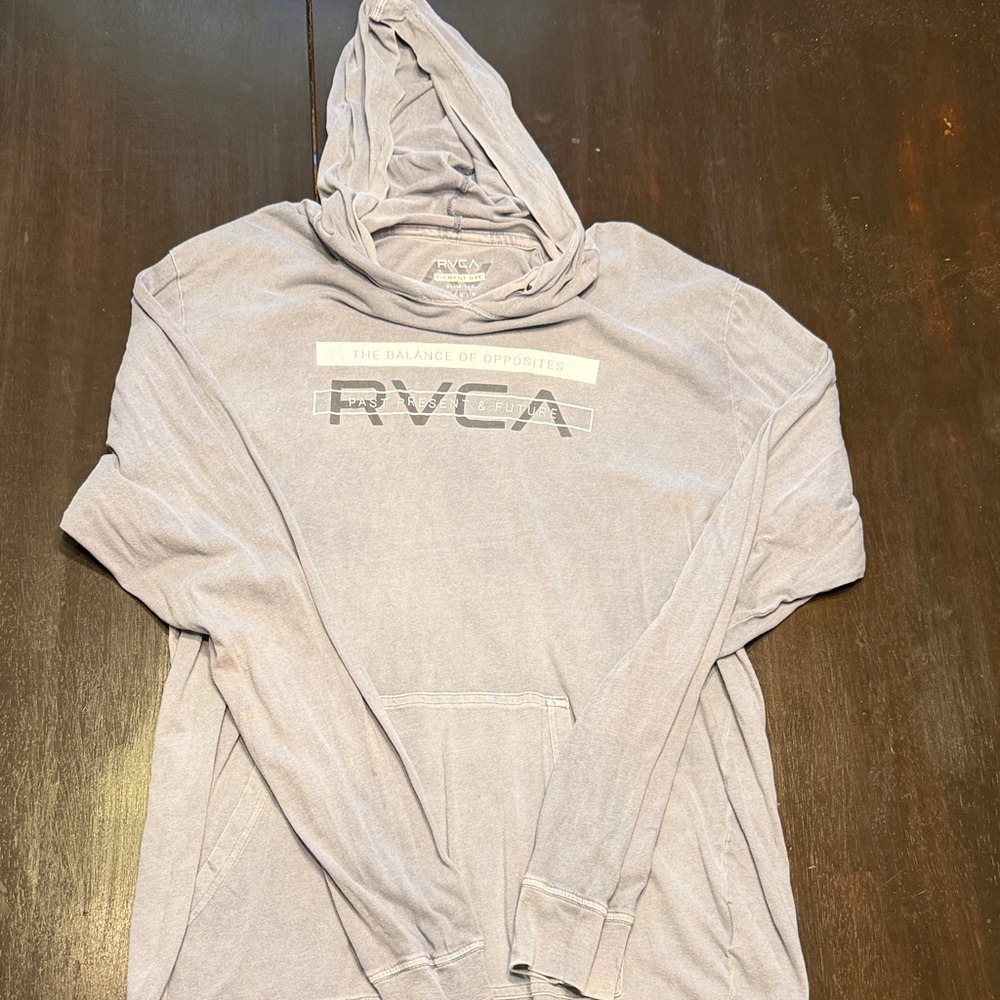 RVCA Pale Lavender Hooded Pullover with Chest Logo